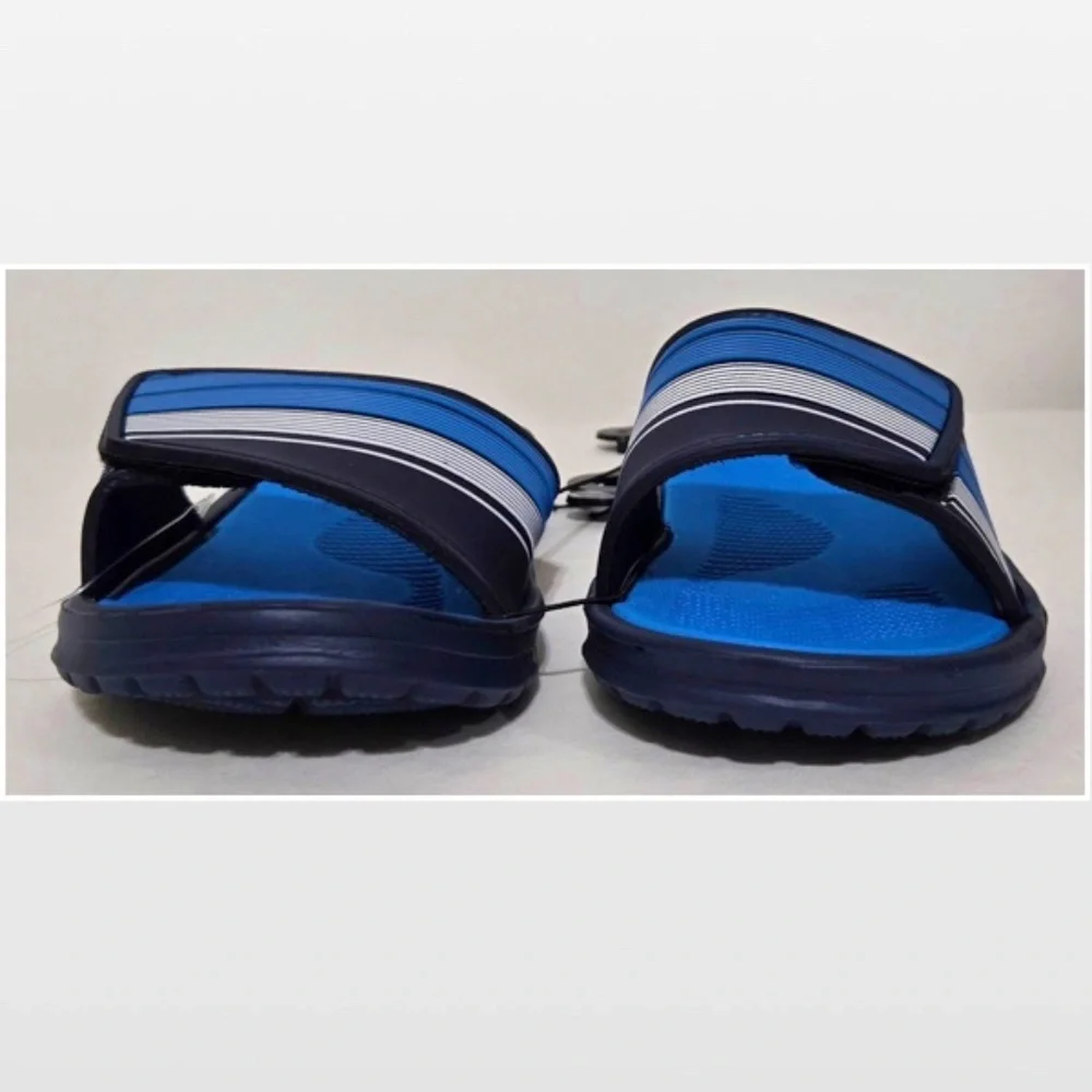 New Shoes Kids Boys Size 1 2 Breeze Blue White Slide On Sandals NWT